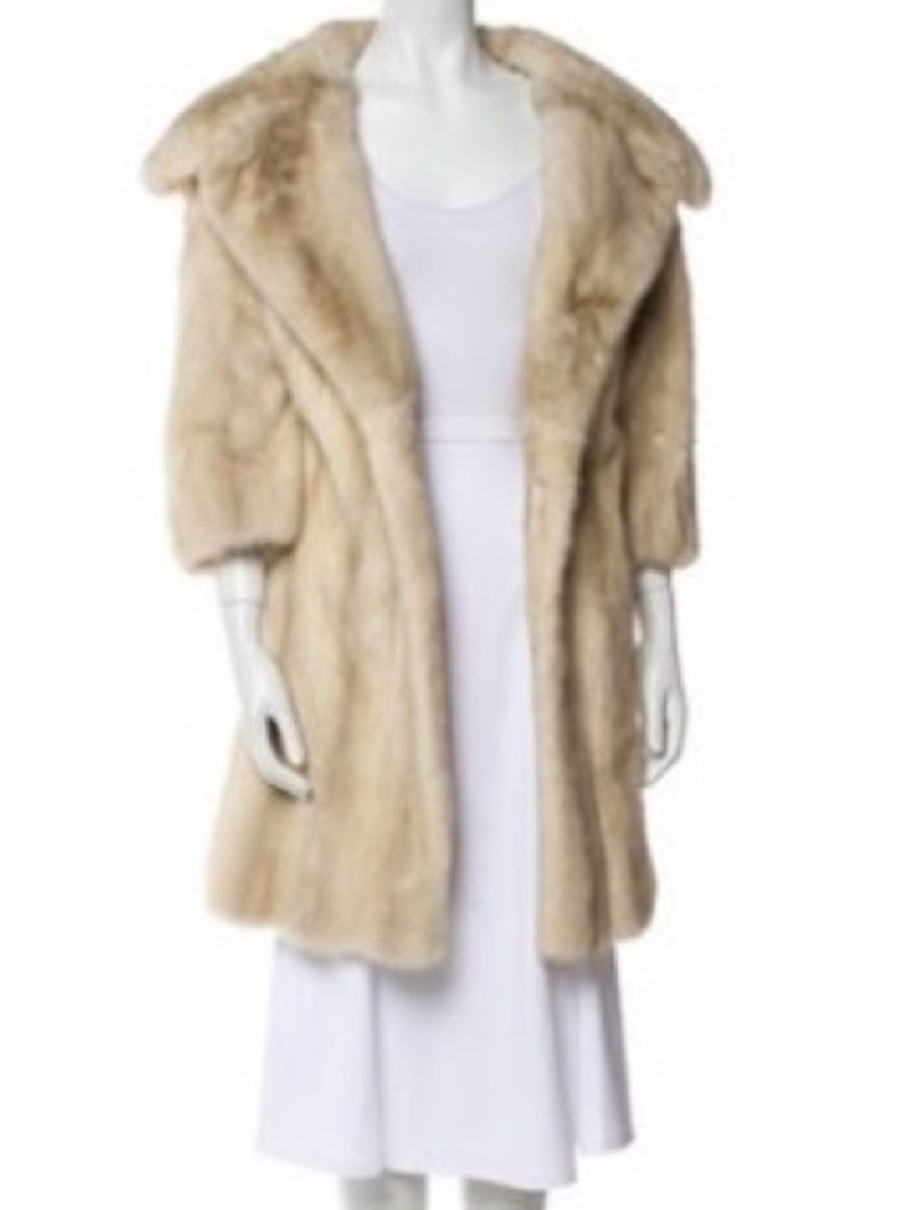 Elegant Cream Faux Fur Trench Coat - Women's Luxe Outerwear